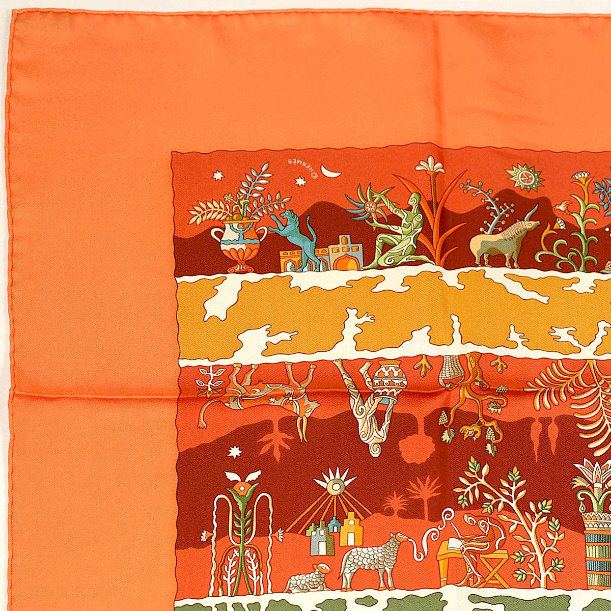 Hermes Scarf "Rives Fertiles" by Christine Henry 90cm Silk