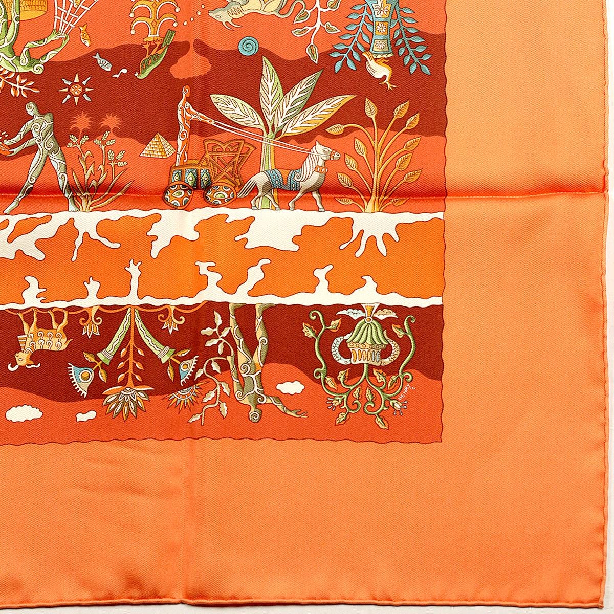 Hermes Scarf "Rives Fertiles" by Christine Henry 90cm Silk
