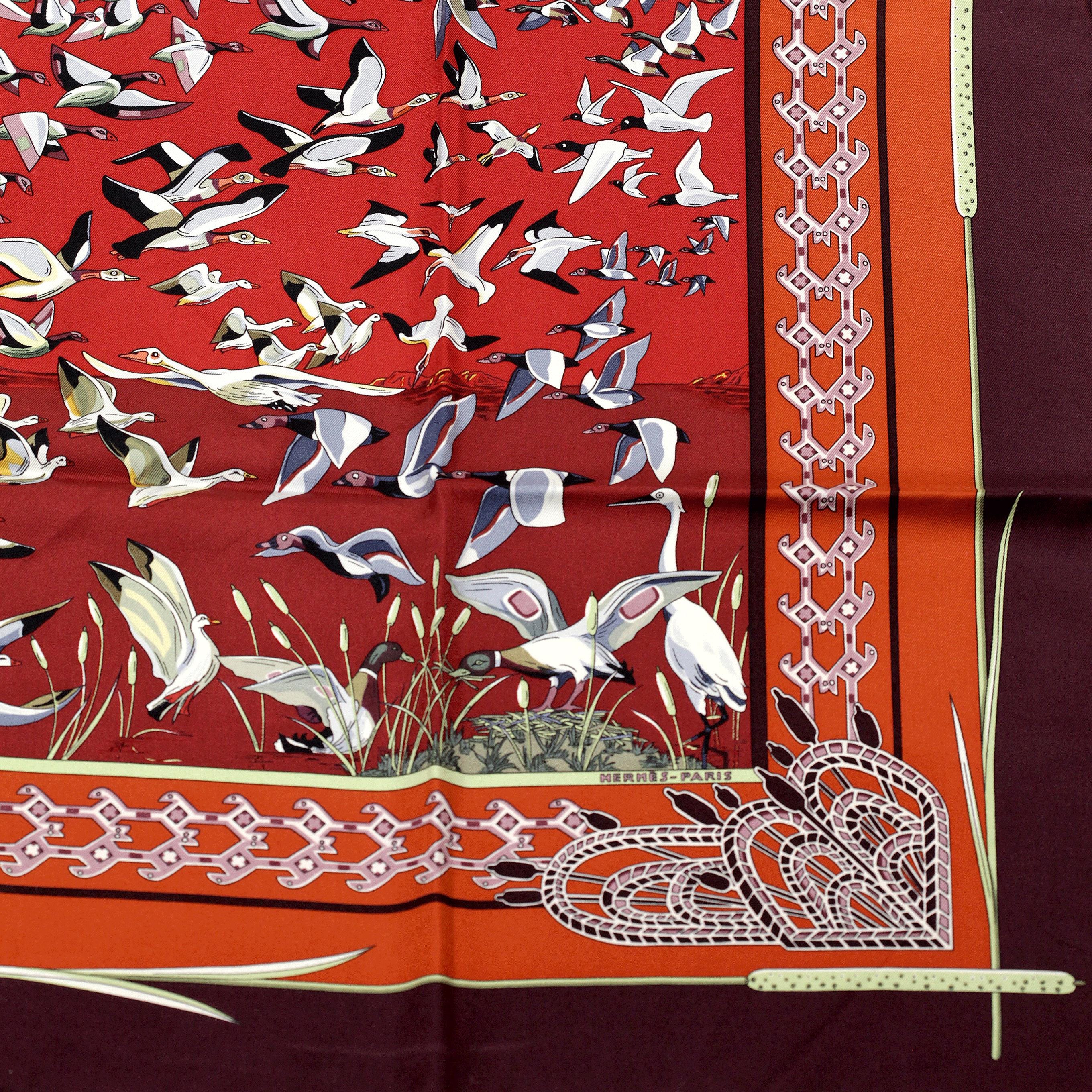 Hermes Scarf "Libres Comme l'Air" by Annie Faivre 90cm Silk | Carre Foulard