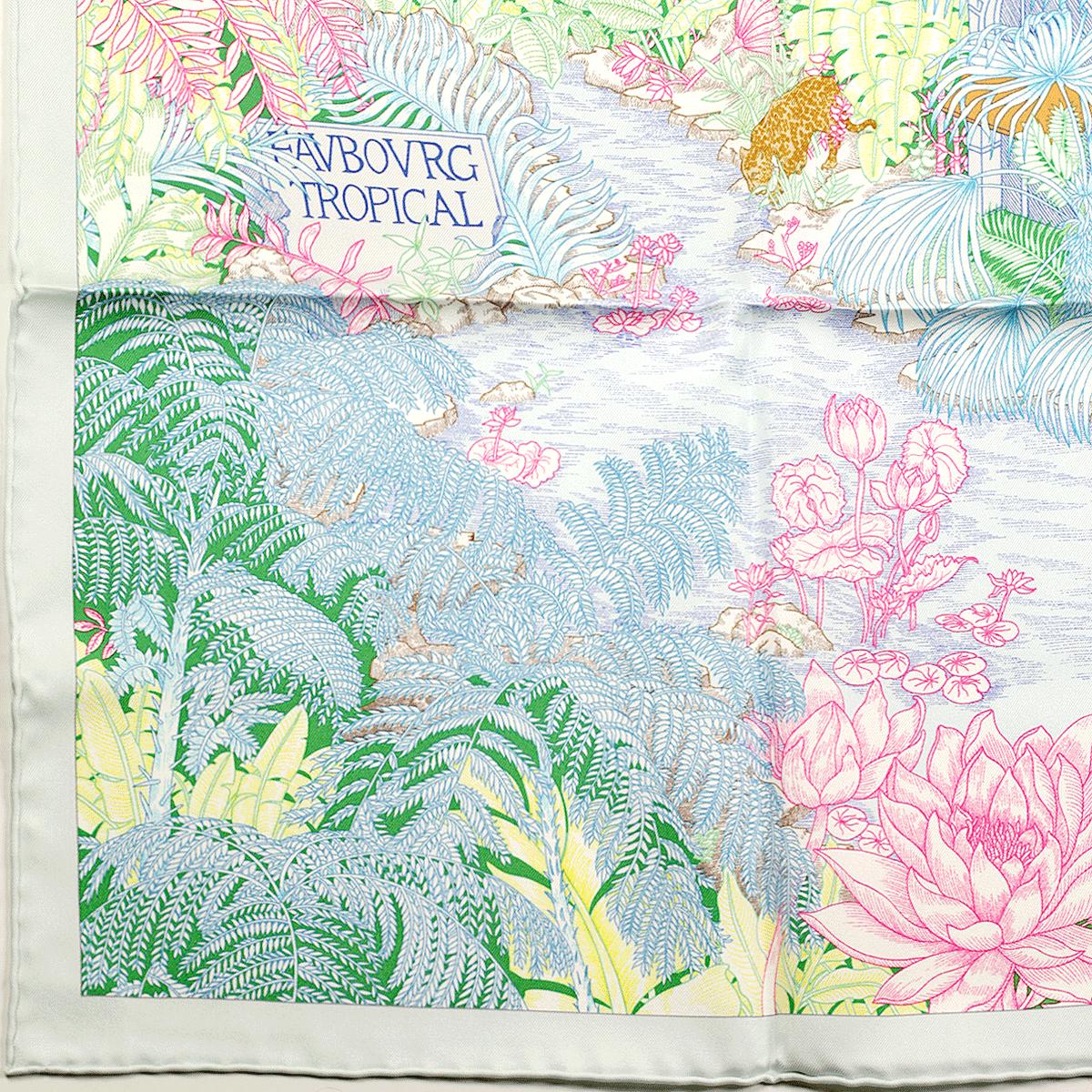 Hermes Scarf "Faubourg Tropical" by Théo de Gueltzl and Octave Marsal 90cm Silk | Carre Foulard