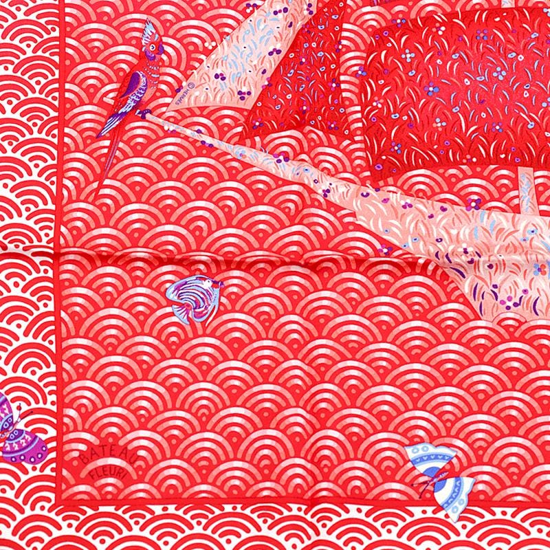 Hermes Scarf "Bateau Fleuri" by Ljubomir Milinkov 90cm Silk