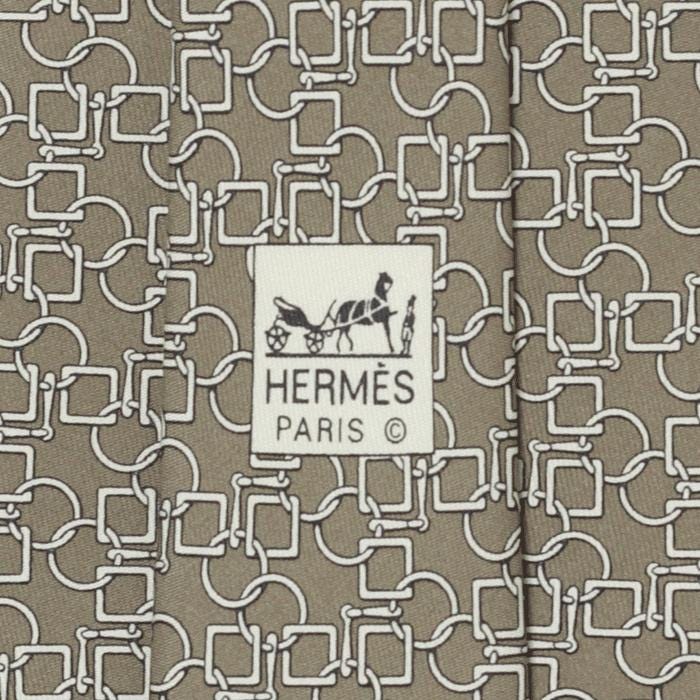 Hermes Men's Silk Tie Equestrian Geometric Pattern 5162