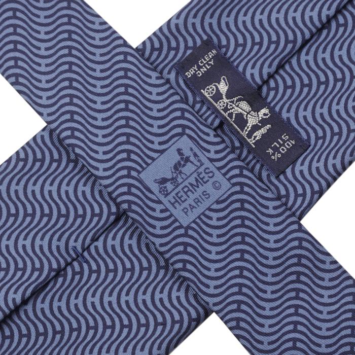 Hermes Men's Silk Tie H Geometric Pattern 5447 | Necktie Cravate