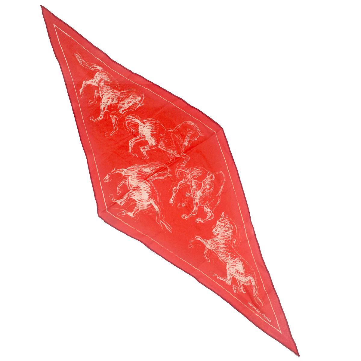 Hermes Scarf "Pirouette au Galop" by Jean-Louis Sauvat Losange 50cm x 120cm Cashmere | Carre Foulard
