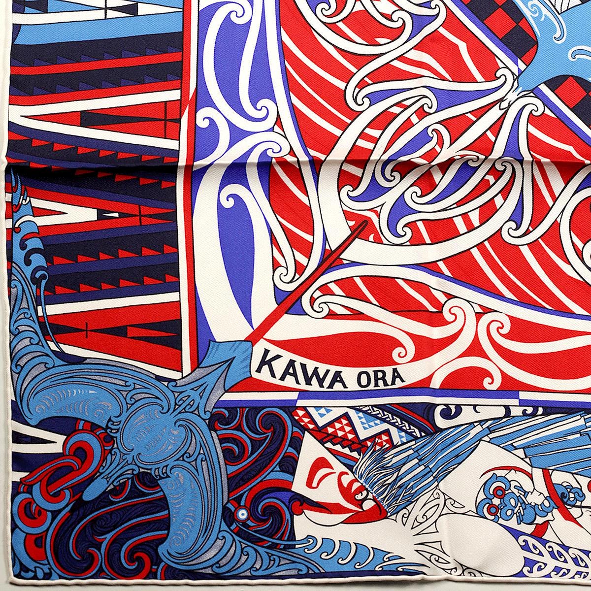Hermes Scarf "Kawa Ora" by Te Rangitu Netana 90cm Silk
