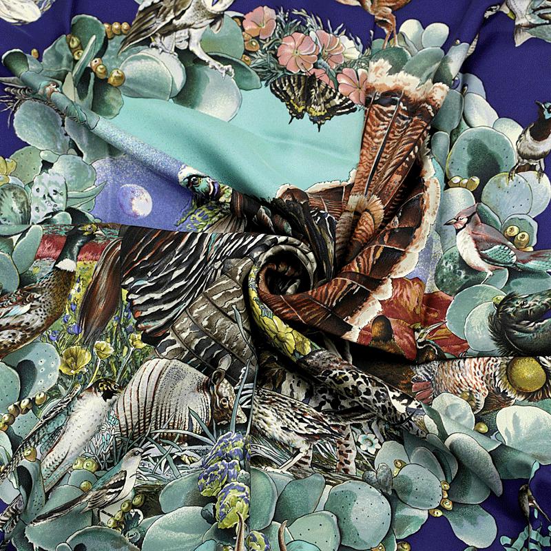 Hermes Scarf "Faune et Flora du Texas" by Kermit Oliver 90cm Silk | GRAIL Carre Foulard