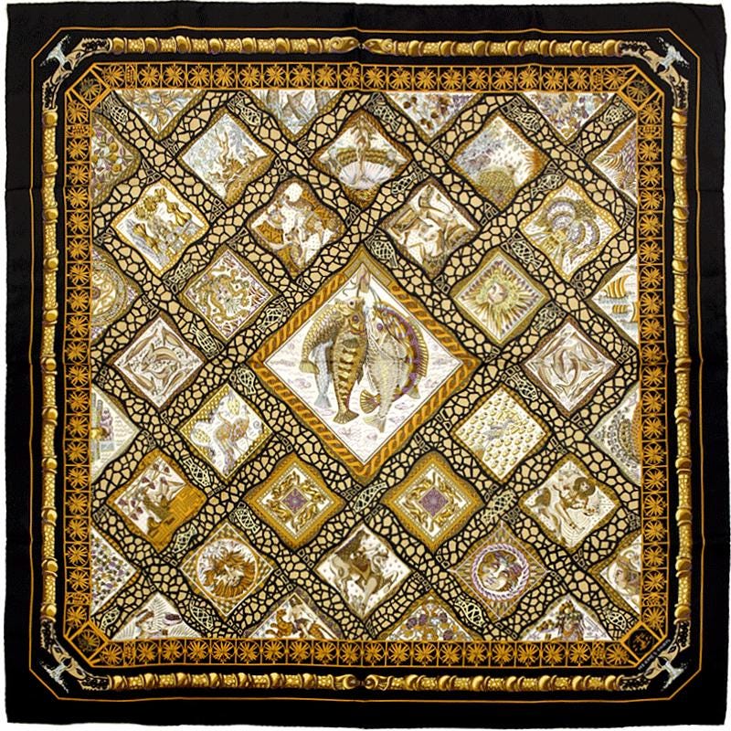 Hermes Scarf "Mare Nostrum" by Annie Faivre 90cm Silk
