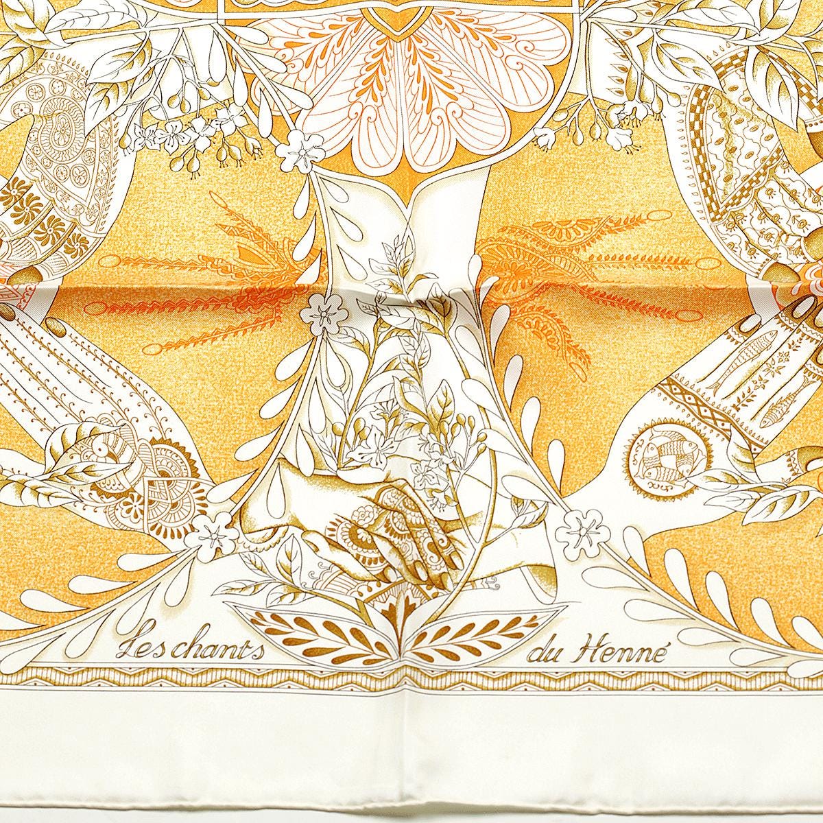 Hermes Scarf "Chants du Henne" by Laurence Bourthoumieux 90cm Silk | Carre Foulard