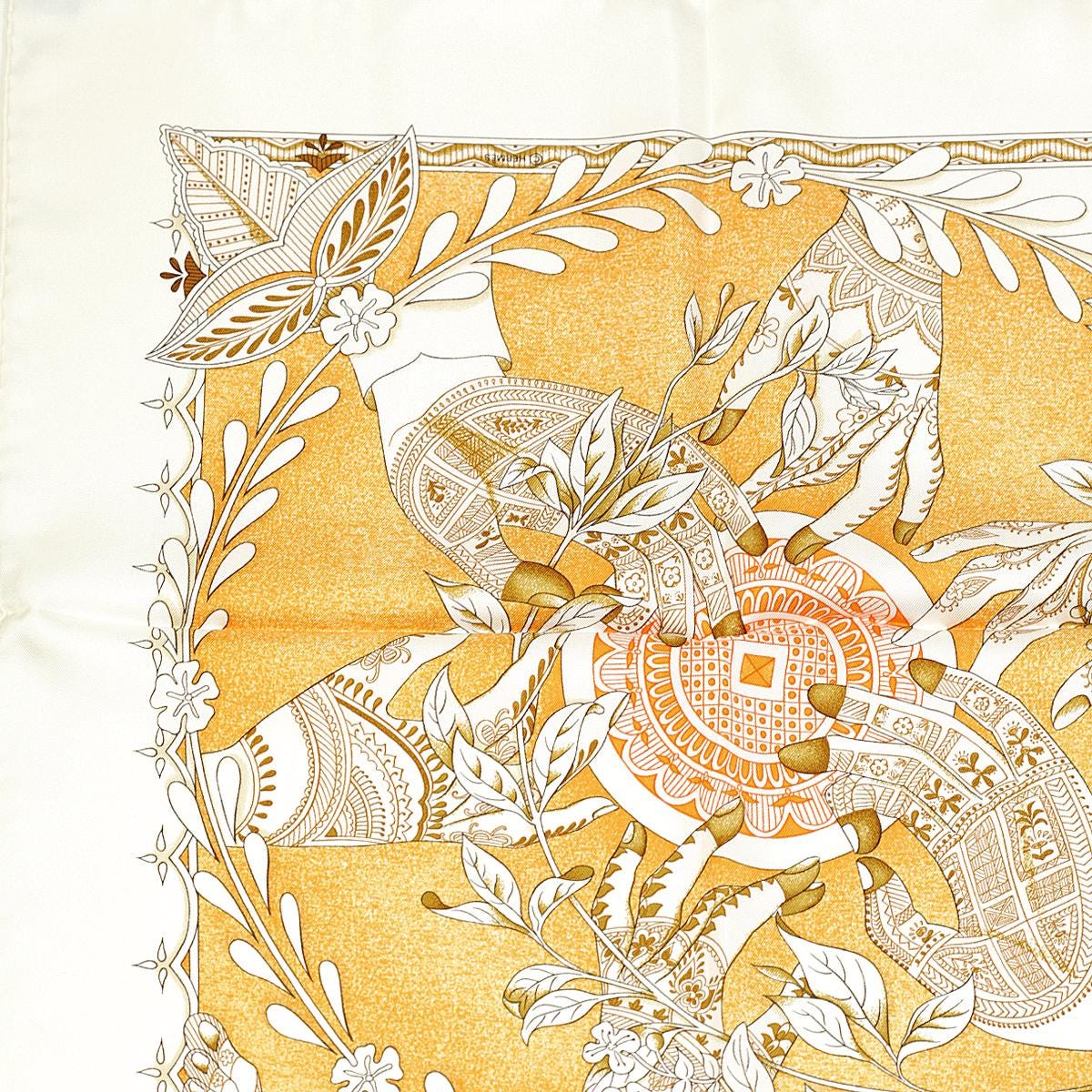 Hermes Scarf "Chants du Henne" by Laurence Bourthoumieux 90cm Silk | Carre Foulard