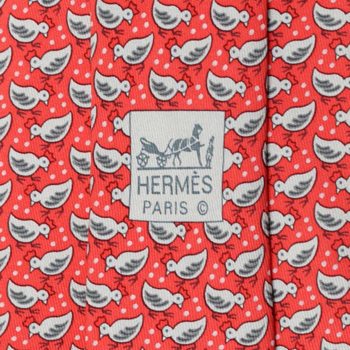 Hermes Men's Silk Tie Whimsical Chicks and Seed Pattern 5180 | Necktie Cravate