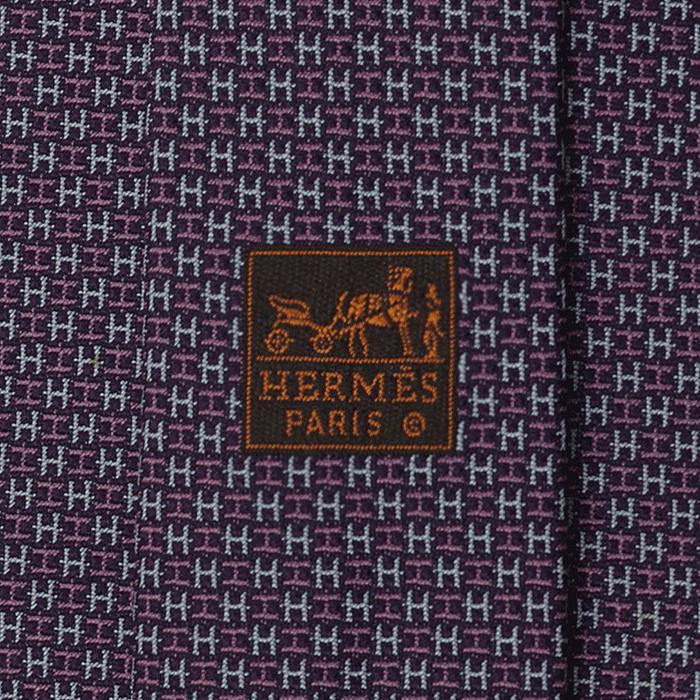 Hermes Men's Silk Tie Heavy Twill Geometric Pattern 659224T | Necktie Cravate