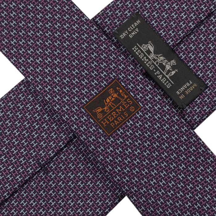 Hermes Men's Silk Tie Heavy Twill Geometric Pattern 659224T | Necktie Cravate