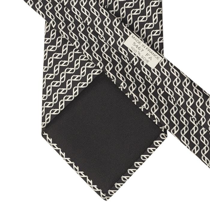 Hermes Men's Silk Tie Geometric H Helix Pattern 5467