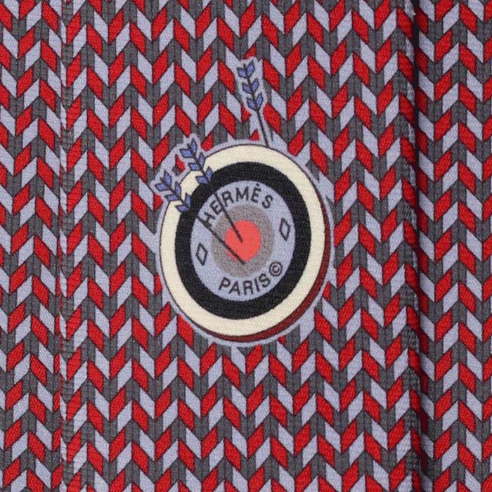 Hermes Men's Silk Tie Geometric Arrows Pattern 646001 | Necktie Cravate