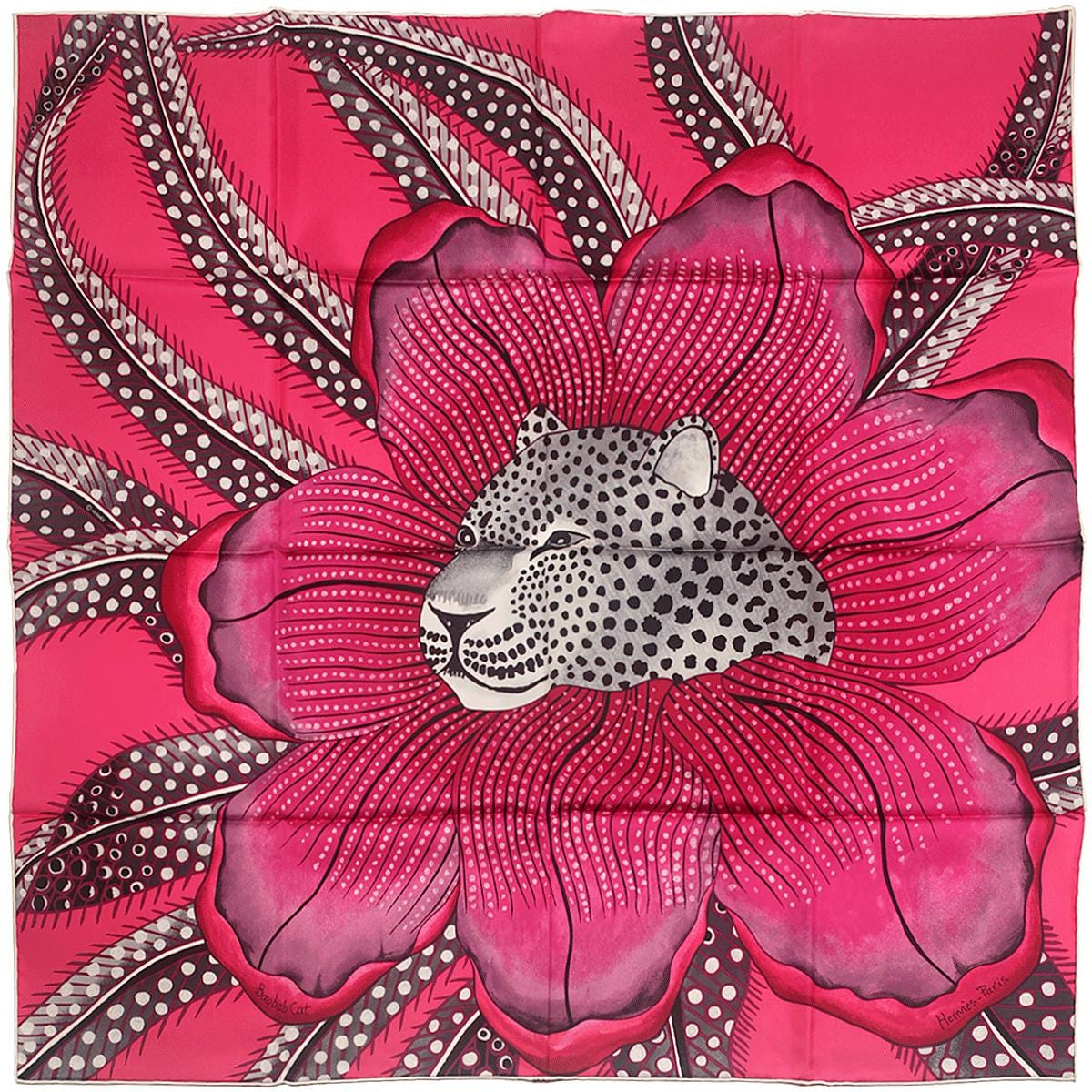 Hermes Scarf "Baobab Cat" by Ardmore Artists 90cm Silk | Foulard Carre