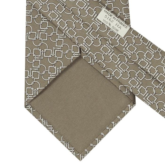 Hermes Men's Silk Tie Equestrian Geometric Pattern 5162