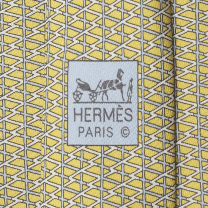 Hermes Men's Silk Tie Geometric Pattern 5578
