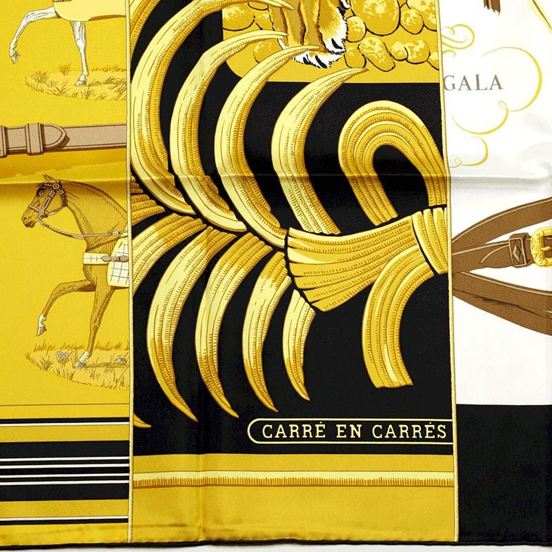 Hermes Scarf "Carre en Carres" by Bali Barret 90cm Silk