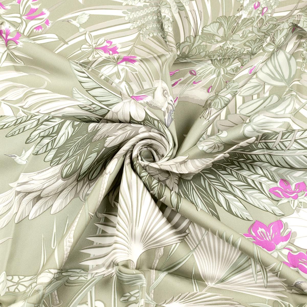 Hermes Scarf "Flamingo Party" by Laurence Bourthoumieux 90cm Silk