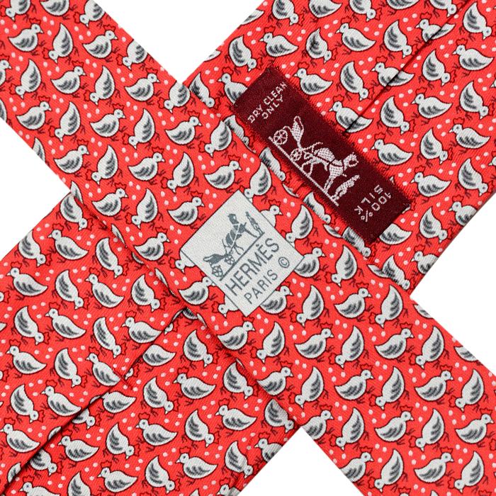 Hermes Men's Silk Tie Whimsical Chicks and Seed Pattern 5180 | Necktie Cravate