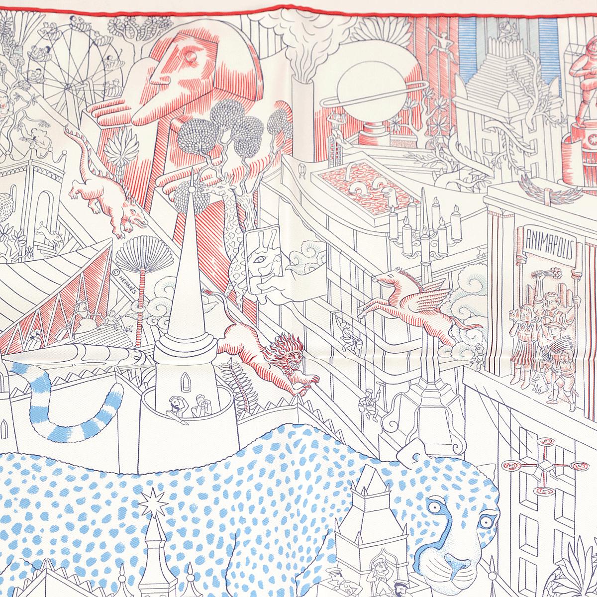 Hermes Scarf "Animapolis" by Jan Bajtlik 90cm Silk | NWT