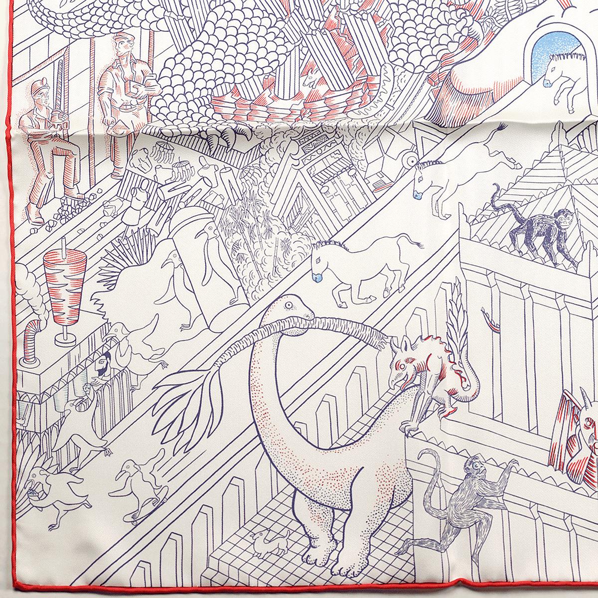 Hermes Scarf "Animapolis" by Jan Bajtlik 90cm Silk | NWT