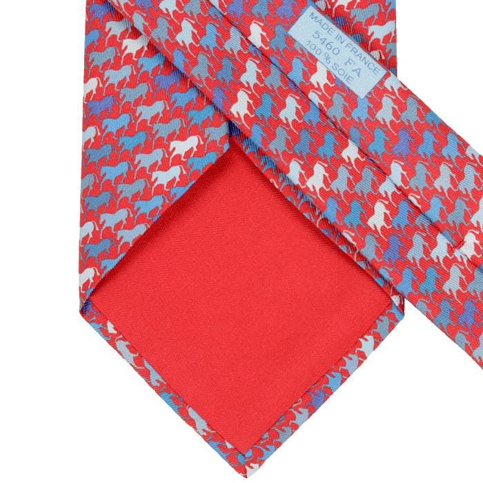 Hermes Men's Silk Tie Horse of Lascaux Pattern 5460