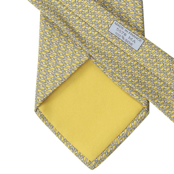 Hermes Men's Silk Tie Geometric Pattern 5578