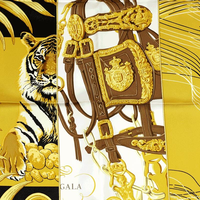 Hermes Scarf "Carre en Carres" by Bali Barret 90cm Silk