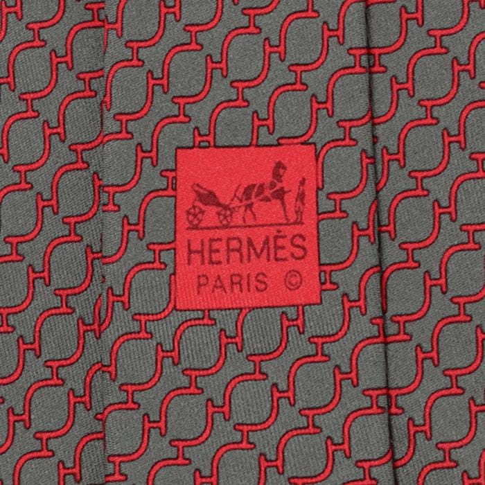 Hermes Men's Silk Tie H Geometric Pattern 5274 | Necktie Cravate