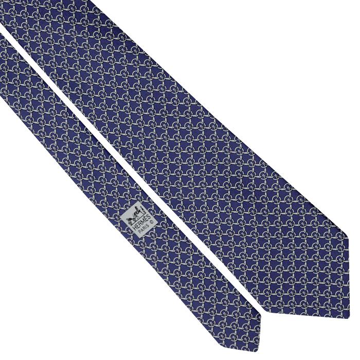 Hermes Men's Silk Tie Equestrian Geometric Pattern 5200 | Necktie Cravate