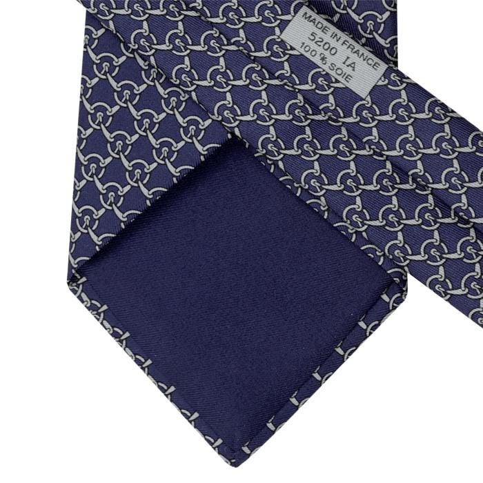 Hermes Men's Silk Tie Equestrian Geometric Pattern 5200 | Necktie Cravate