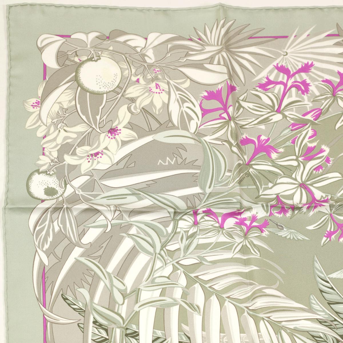Hermes Scarf "Flamingo Party" by Laurence Bourthoumieux 90cm Silk