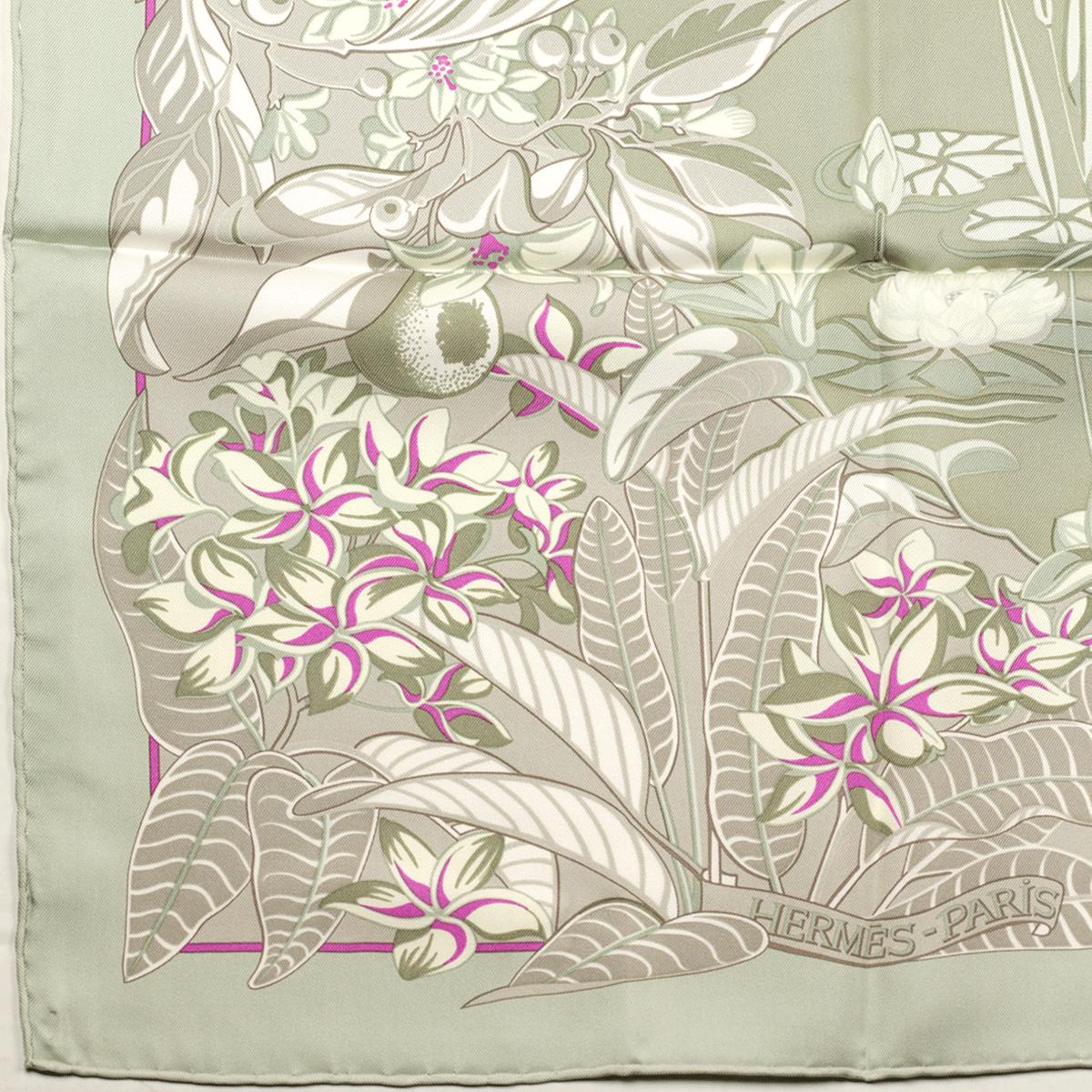 Hermes Scarf "Flamingo Party" by Laurence Bourthoumieux 90cm Silk