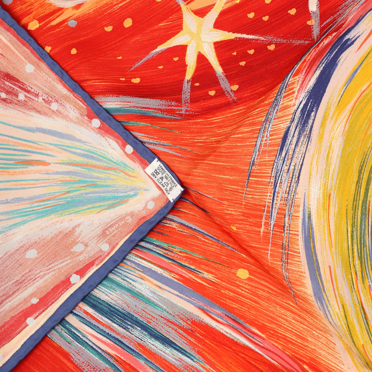 Hermes Scarf "Feux du Ciel" by Sefedin Kwumi 90cm Silk | Foulard Carre