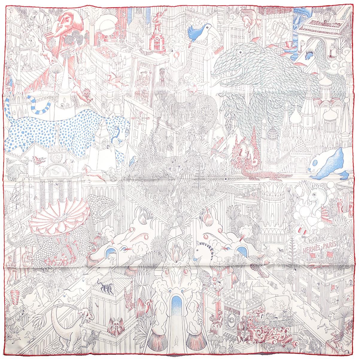Hermes Scarf "Animapolis" by Jan Bajtlik 90cm Silk | NWT