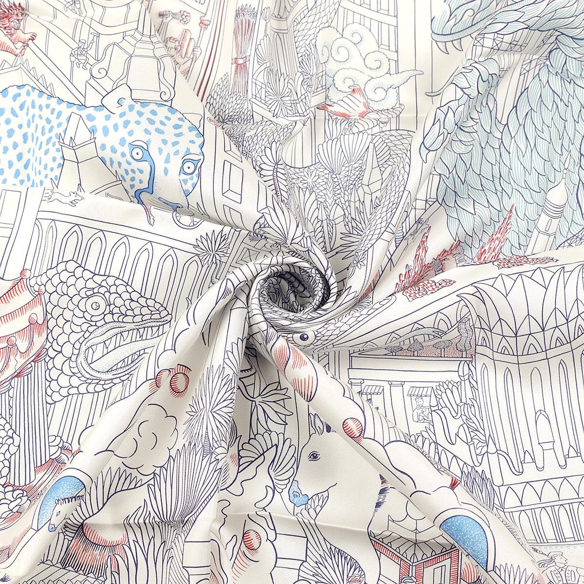 Hermes Scarf "Animapolis" by Jan Bajtlik 90cm Silk | NWT