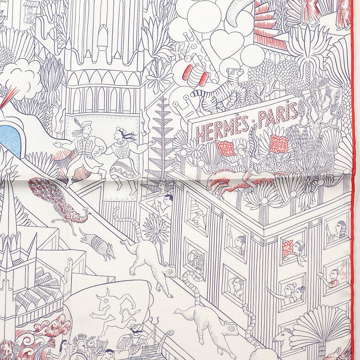 Hermes Scarf "Animapolis" by Jan Bajtlik 90cm Silk | NWT