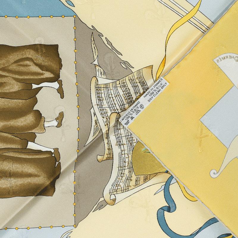 Hermes Scarf Jacquard "Le Carnaval de Venise" by Hubert de Watrigant 90cm Silk
