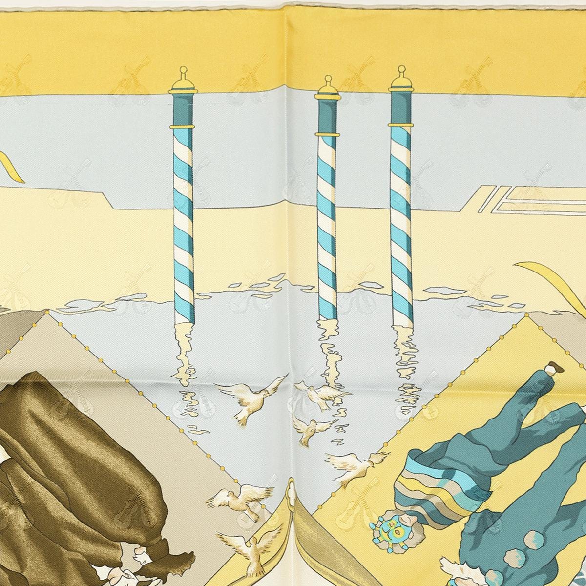 Hermes Scarf Jacquard "Le Carnaval de Venise" by Hubert de Watrigant 90cm Silk