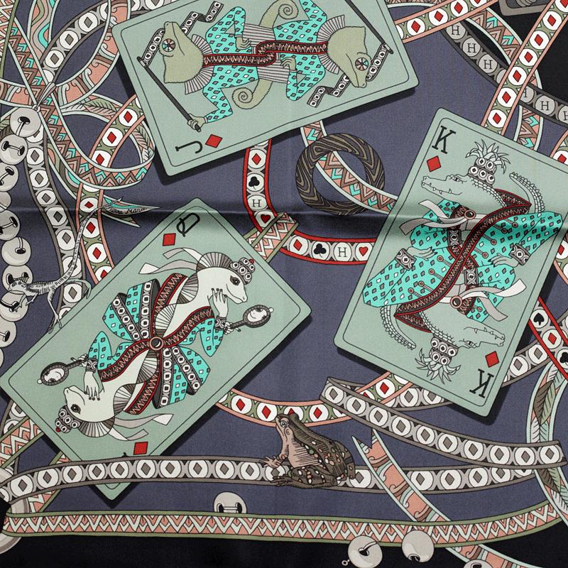 Hermes Scarf "Dame de Coeur" by Pierre Marie 90cm Silk