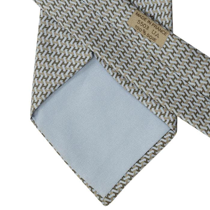 Hermes Men's Silk Tie Vintage H Geometric Pattern 7605 | Necktie Cravate