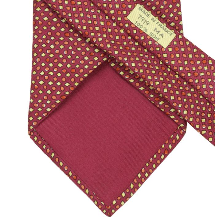 Hermes Men's Silk Tie Geometric Pattern 7919