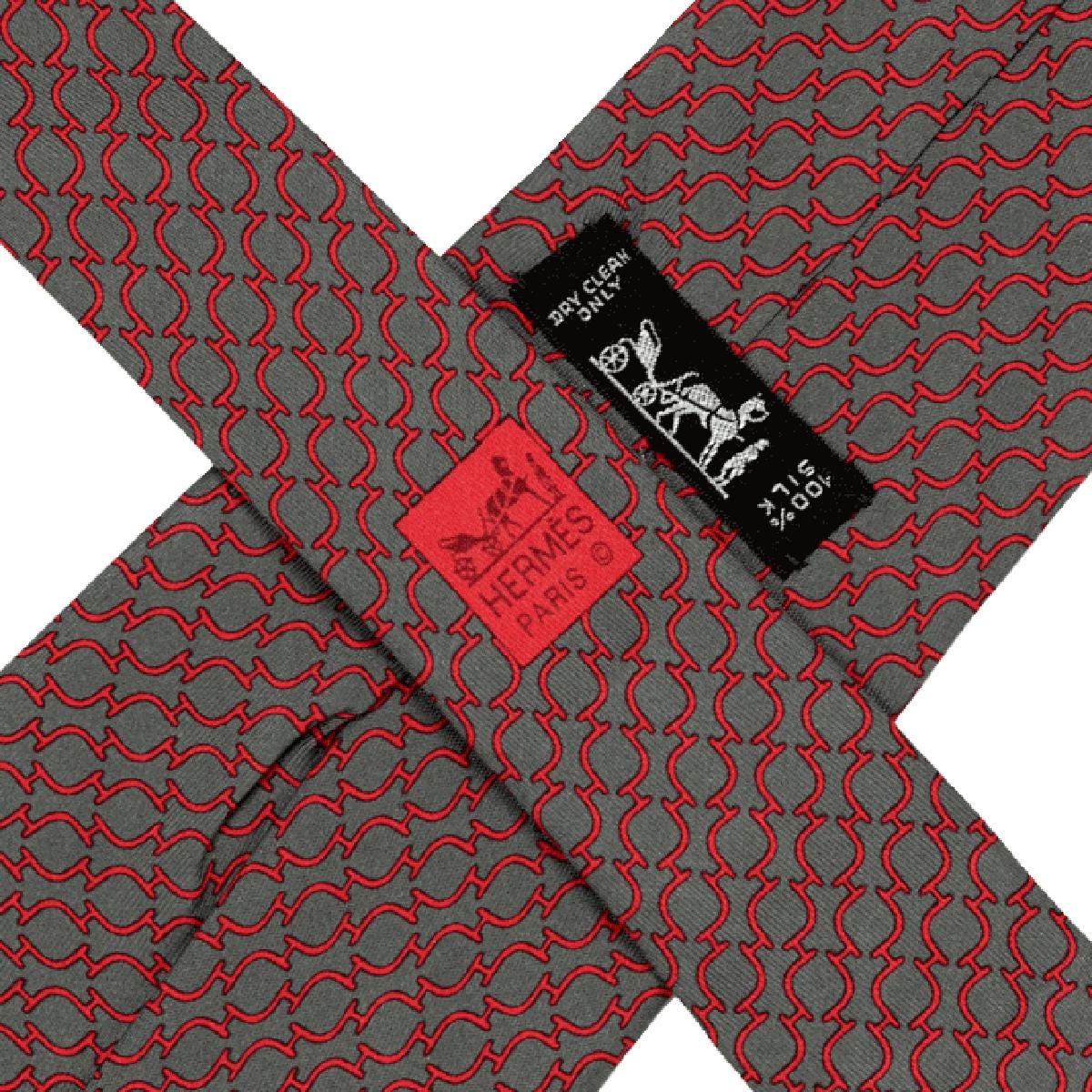 Hermes Men's Silk Tie H Geometric Pattern 5274 | Necktie Cravate