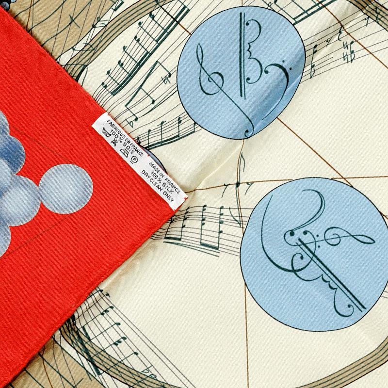 Hermes Scarf "La Musique des Spheres" by Zoe Pauwels Vintage 90cm Silk