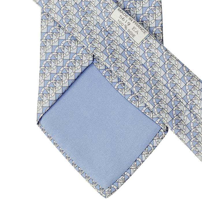Hermes Men's Silk Tie Equestrian Geometric Pattern 5619 | Necktie Cravate
