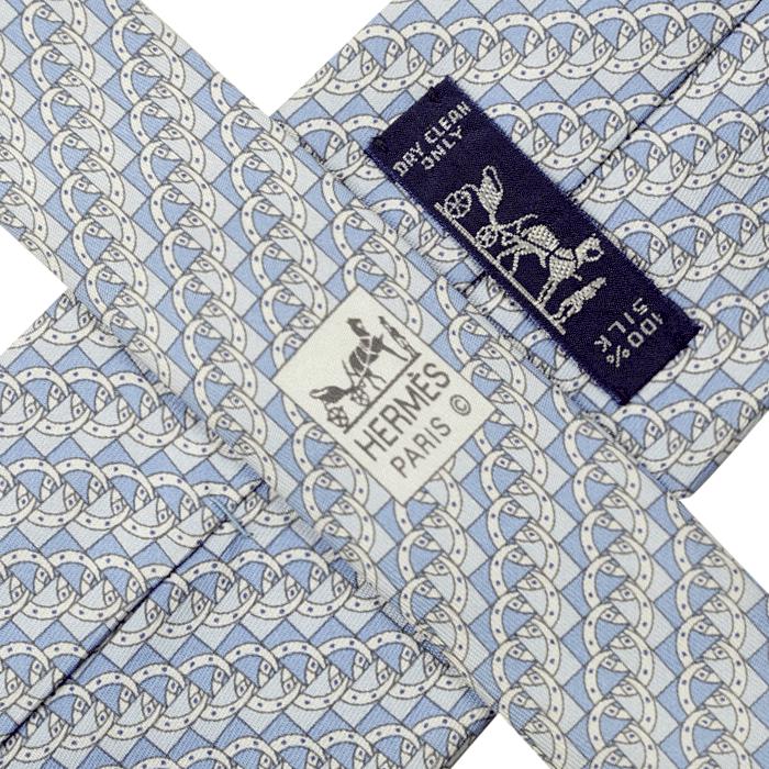 Hermes Men's Silk Tie Equestrian Geometric Pattern 5619 | Necktie Cravate