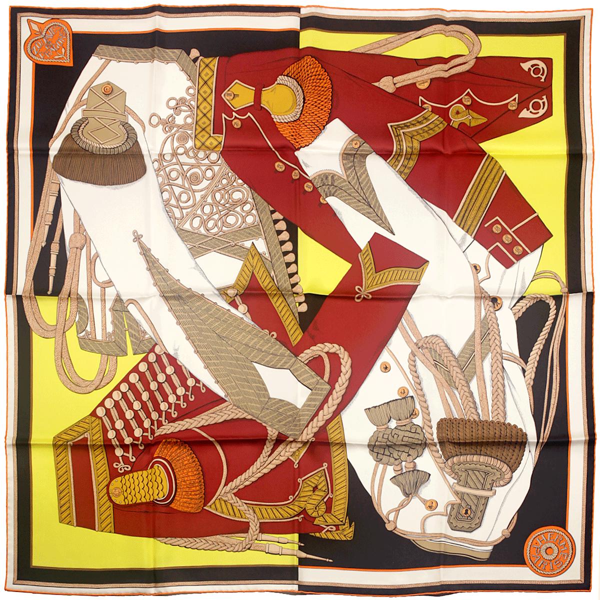 Hermes Scarf "Zouaves et Dragons" by Virginie Jamin 90cm Silk