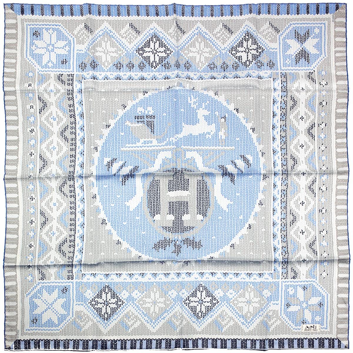 Hermes Scarf "Au Coin du Feu" by Dimitri Rybaltchenko 90cm Silk