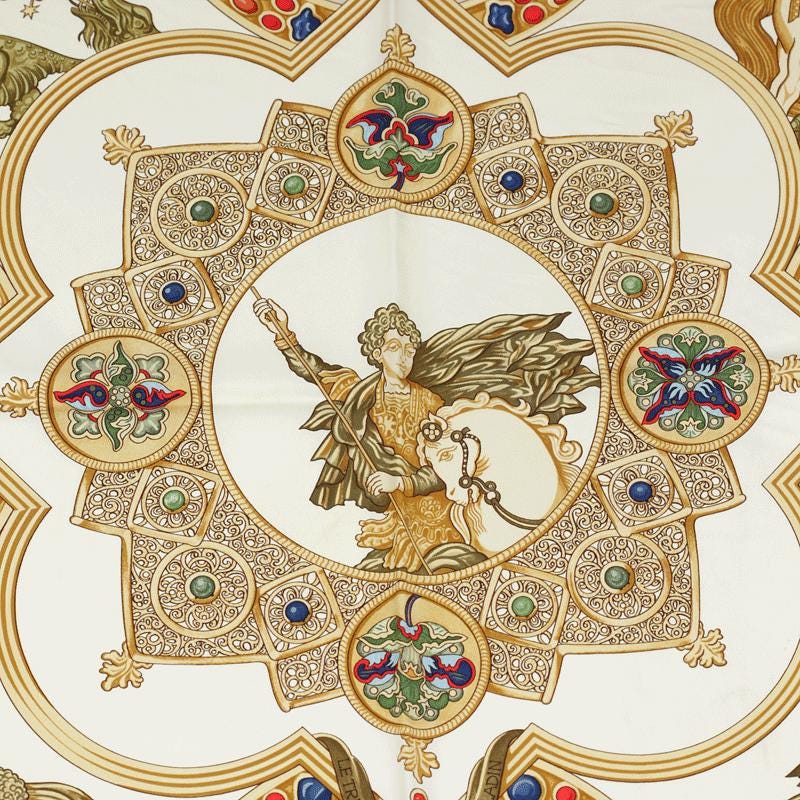 Hermes Scarf "Le Triomphe du Paladin" by Julia Abadie 90cm Silk
